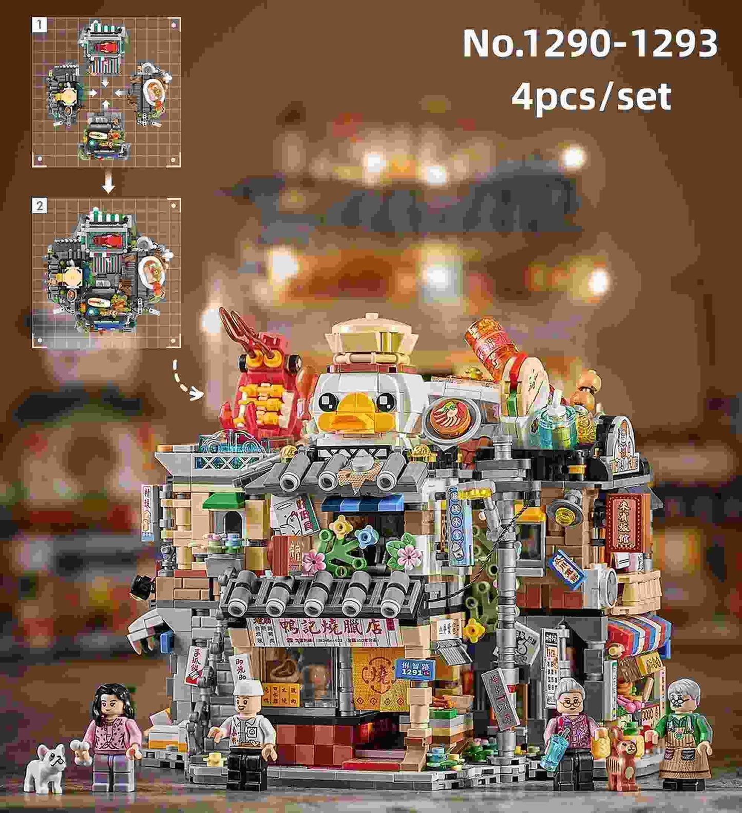 LOZ Mini Street Ducks Roast Meat Shop (1291) Interlocking Blocks Toys Gifts