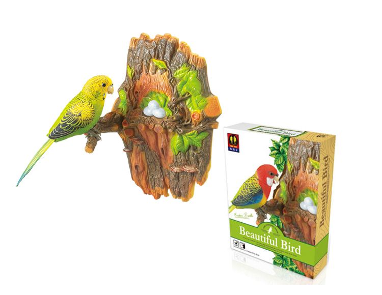 Green Yellow Melopsittacus Undulatus Sound Sensor Function Birds with Bark Surprise Presents