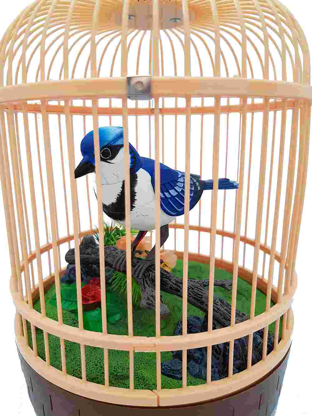 Sound Control Function Bird Pets in the Cage Music Singing Bird Baby Toys Christmas Gift for Kids