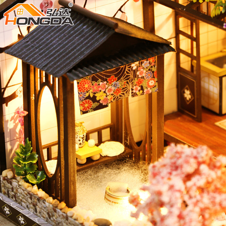 Wooden Miniature Dollhouse Furniture Kits "The Ancient Capital under Moonlight" (L2021) w/LED Lights, Dust Cover and Glues