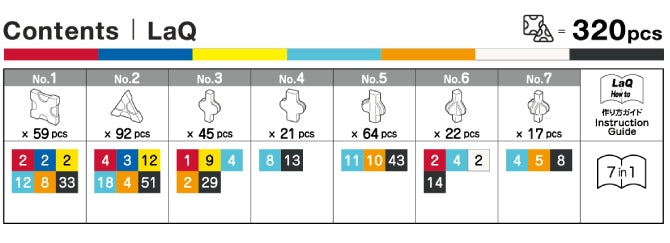 LaQ INSECT WORLD KING BEETLE - 7 MODELS, 320 PIECES