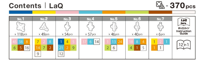 LaQ SWEET COLLECTION CUTE HOUSE - 12 MODELS, 370 PIECES