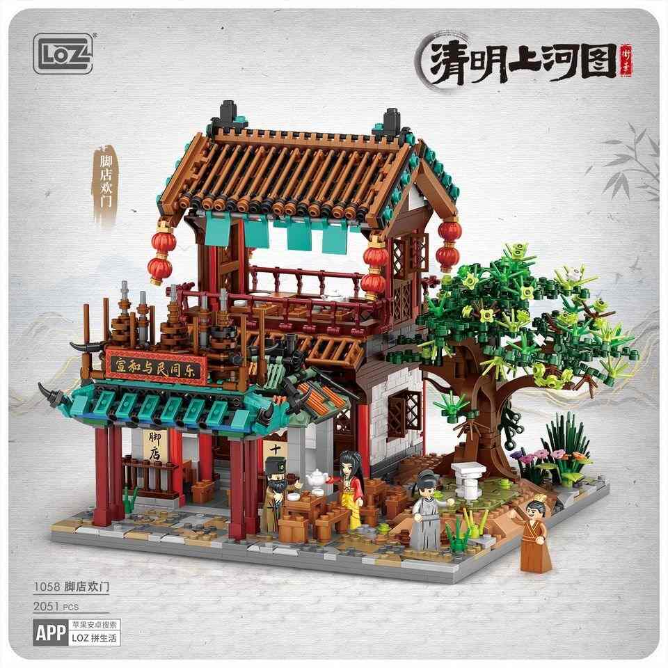 LOZ Architecture Series Ancient Street (1058) Mini Building Blocks Gifts