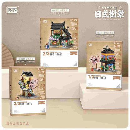 LOZ Mini Particle Building Blocks Japan Street Residential Building (1236) Block Toys Gifts for Children