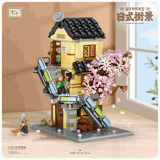 LOZ Mini Particle Building Blocks Japan Street Residential Building (1236) Block Toys Gifts for Children