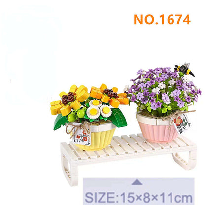 LOZ Mini Block Eternal Flower Building Block Toy - 2 ETERNAL FLOWERS (1673 &1674) with Original Box