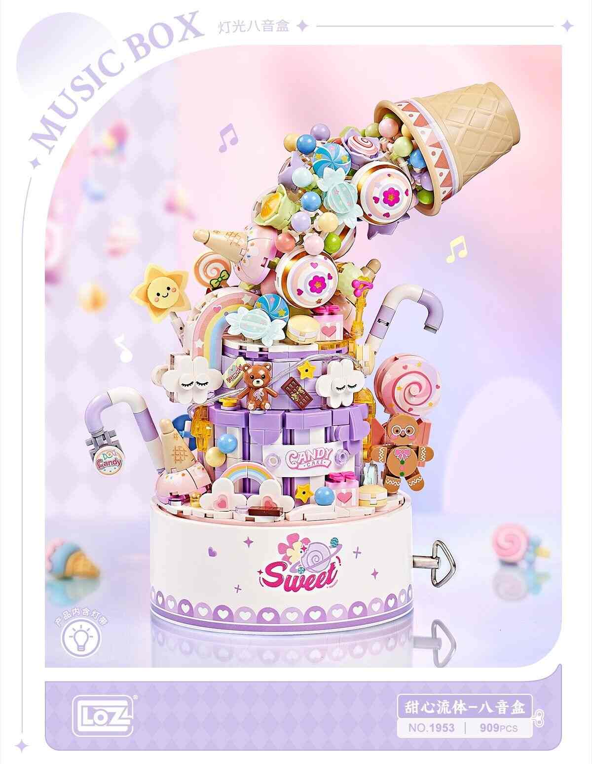 LOZ Sweetheart Fluid Music Box (1953) Mini Building Blocks Birthday Presents