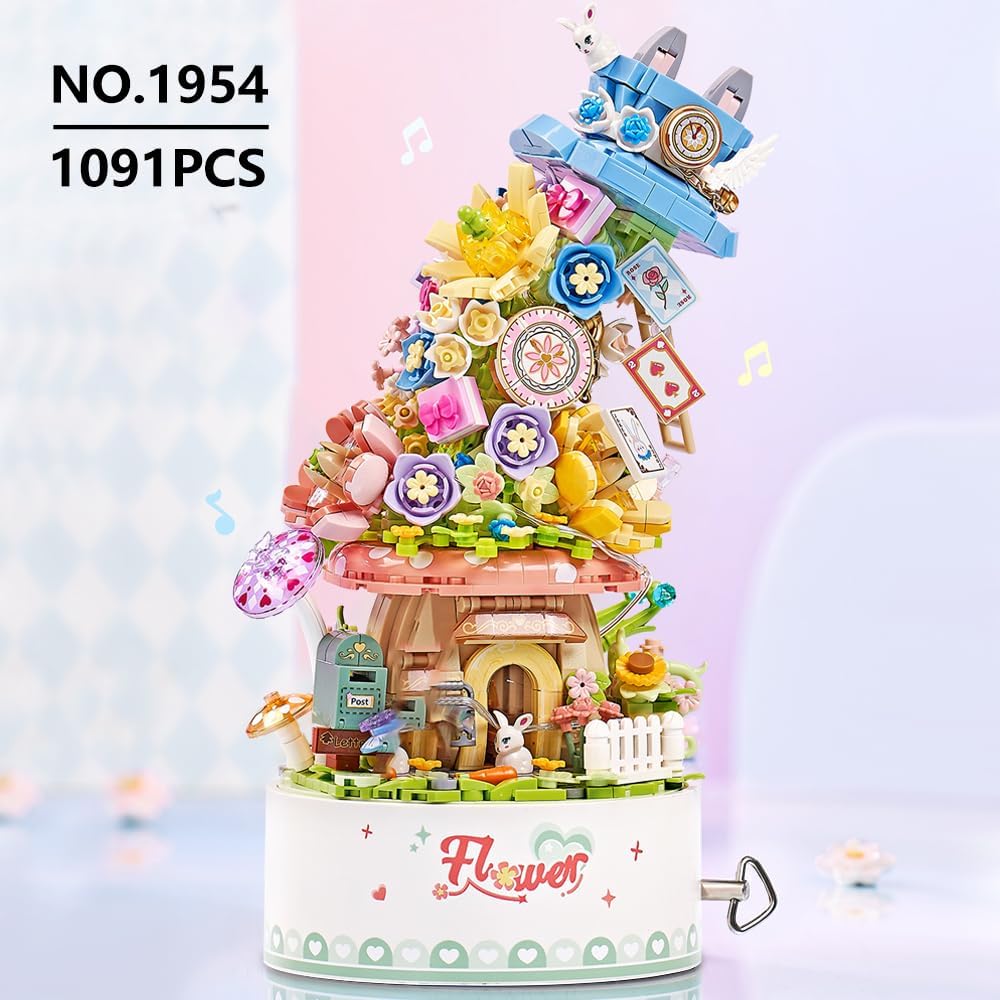 LOZ Sweetheart Fluid Music Box (1954) Mini Building Blocks Birthday Presents