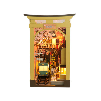 Hongda M2211 ’Sakura Holiday‘ w/LED Lights and Glues, Wooden Miniature Dollhouse Furniture Kits