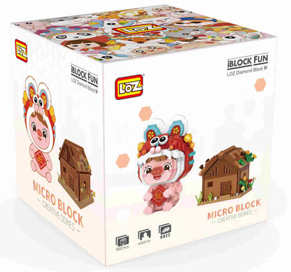 LOZ Mini Diamond Blocks Bricks Little Pig with Sticks House (8922) Educational Toy Hobbies