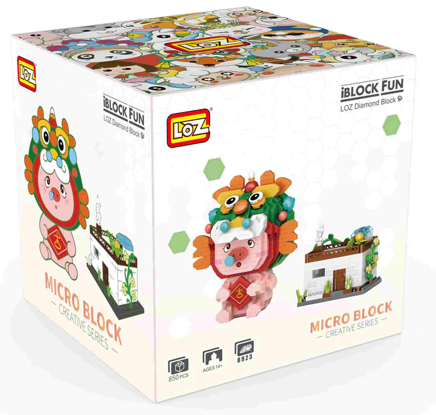 LOZ Mini Diamond Blocks Bricks Little Pig with Bricks House (8923) Educational Toy Hobbies