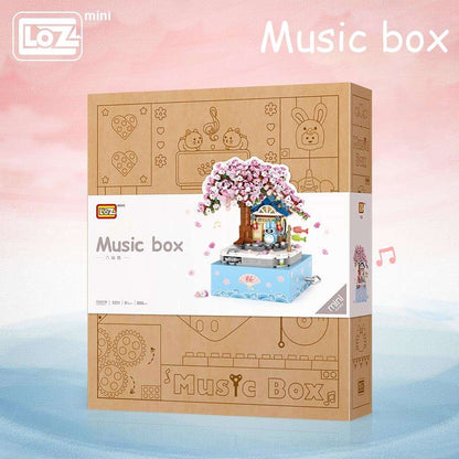 Mini Blocks Cherry Blossom Music Box Diamond Blocks Bricks Educational Toy Hobbies (#1221)