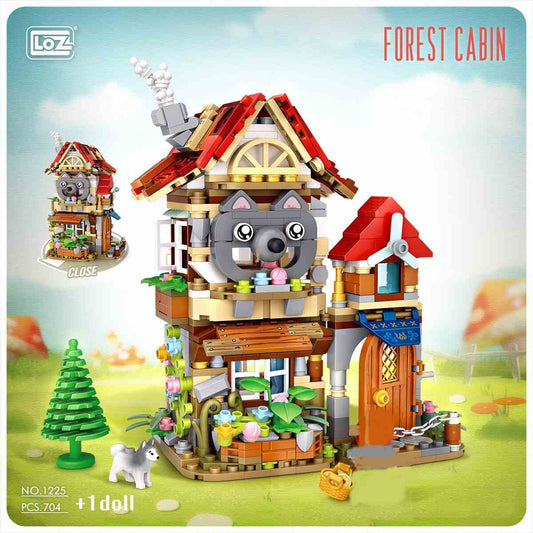 LOZ Mini Particle Building Blocks Forest Cabin (1225) Inserting DIY Toys Gifts for Children