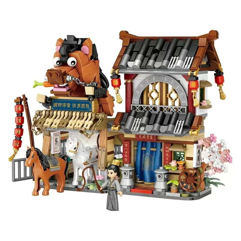 LOZ Mini Building Blocks Ancient Street Horse Stable (1243) Mini Block Toys