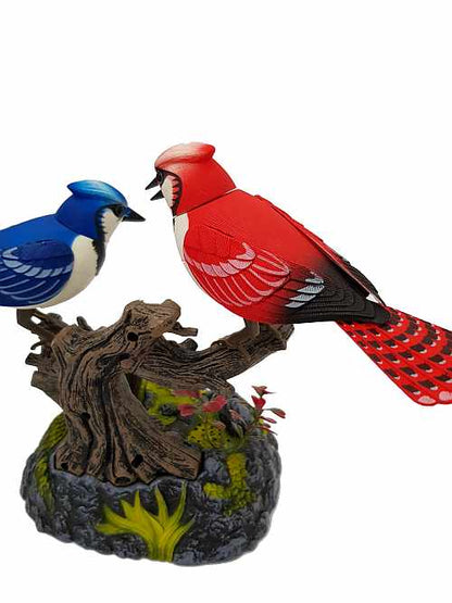 Electronic Sound-Activated Red and Blue Birds Pen Pencil Holder Unique Presents