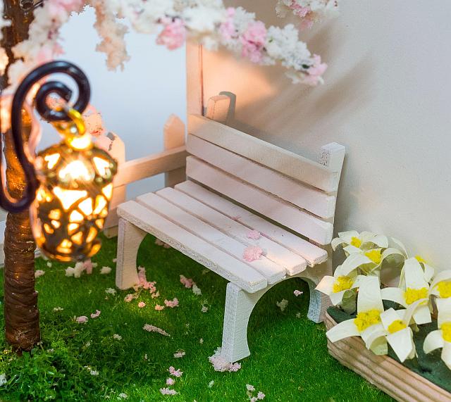 DIY 'Spring Romance' Assemble Modern Dollhouse Miniature DIY Kit Dollhouse With Furniture LED Lights, Dust Cover and Glues