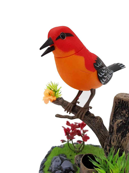 Sound Control Singing Bird Red Bird Electric Voice-Activated Bird Pets Christmas Gift Birthday Gift for Kids