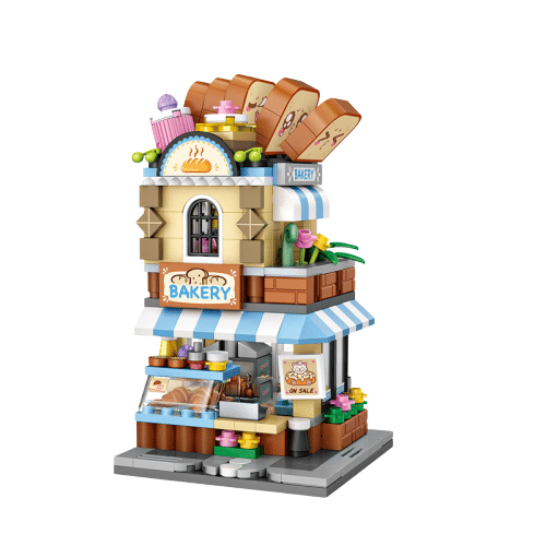 LOZ Mini Block Shopping Street Building Street Toy - Bakery  Shop (1646)