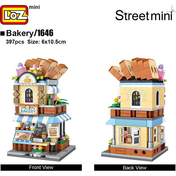 LOZ Mini Block Shopping Street Building Street Toy - Bakery  Shop (1646)