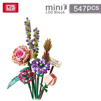 LOZ Mini Block Eternal Flower Building Block Toy - ETERNAL FLOWER (1657, 1658 & 1659) with Original Box