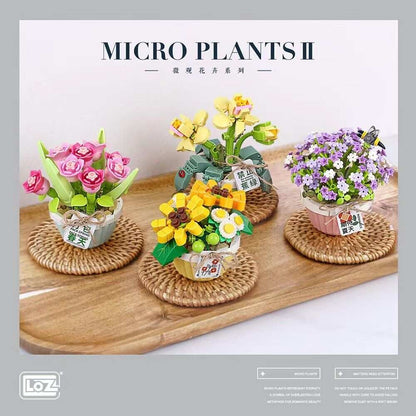 Loz Micro Plants II Potted Plant Pink and Yellow (1673)