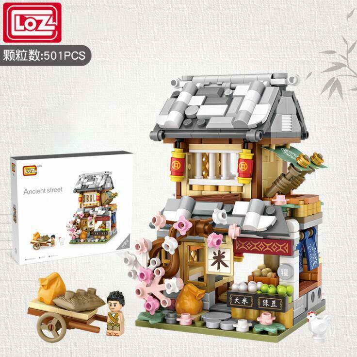 LOZ Mini Block Ancient Shopping Street Mini Bloclk Building Toy Shop - Rice Shop (1742)