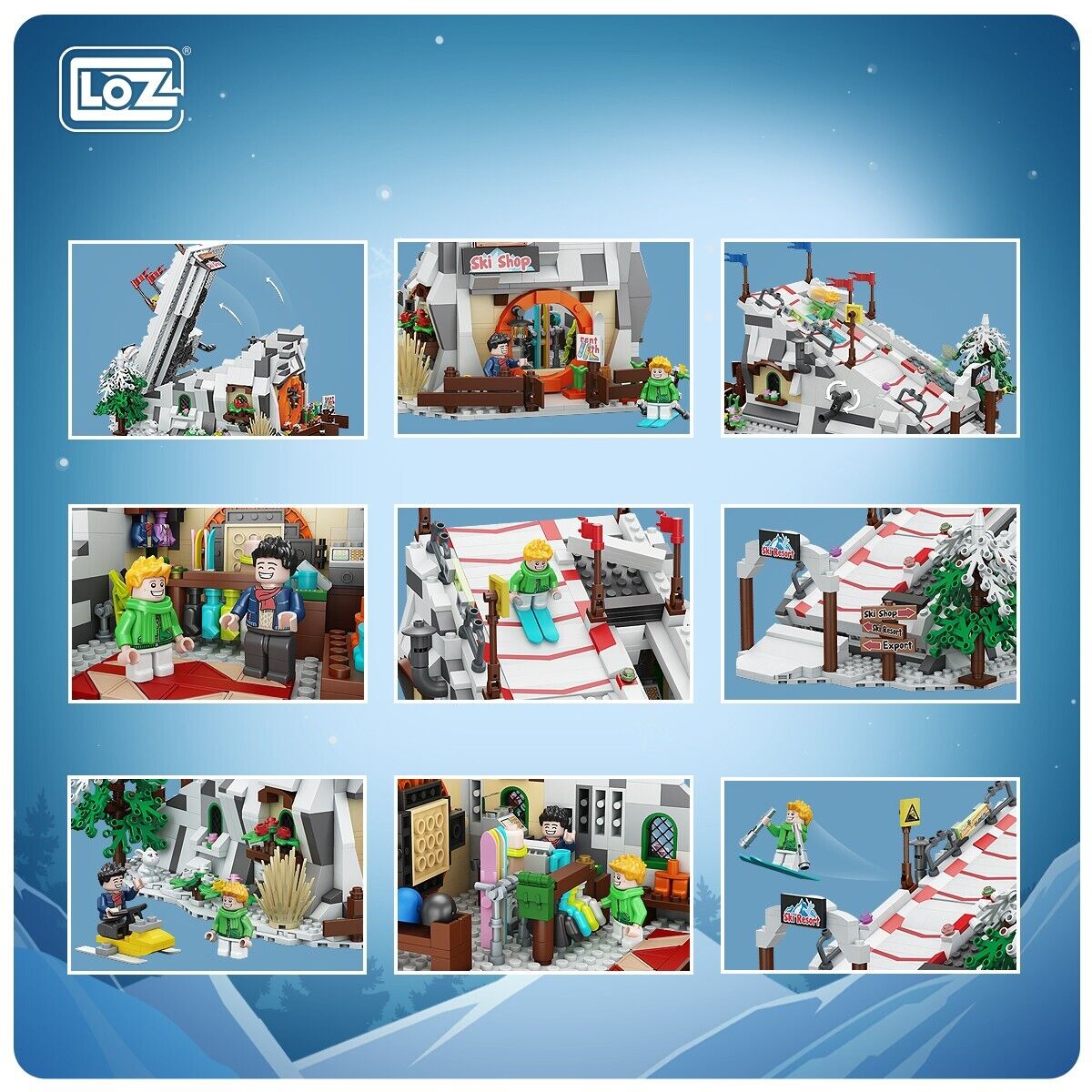 LOZ Mini Building Blocks Ski Resort (1922) Interlocking Blocks Toys Gifts