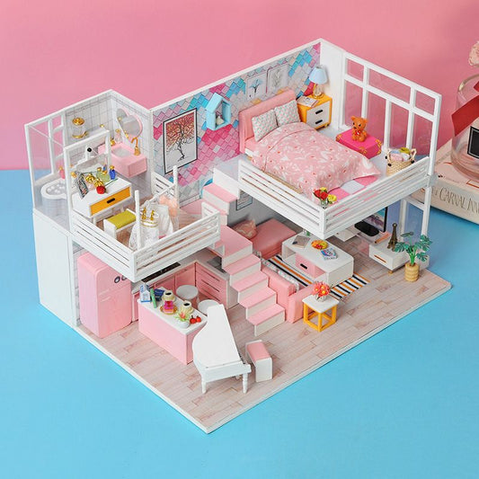 IIE CREATE Beautiful Dairy (K040) Assemble Wooden Miniature Dollhouse w/LEDs and Glues Birthday Anniversary Gifts