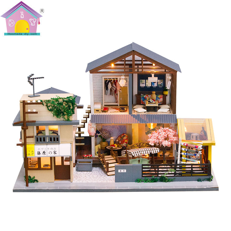 Hongda Dollhouse Furniture Kits (PC902) 'Initial Dream' w/ LED Lights, Dust Cover and Glues Wooden Miniature Doll House  Handmade Gifts Birthday Presents