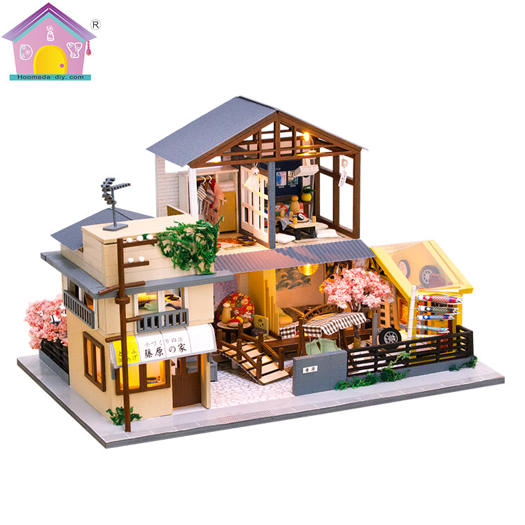 Dollhouse Furniture Kits (PC902) 'Initial Dream' w/ LED Lights, Dust Cover and Glues Wooden Miniature Doll House  Handmade Gifts Birthday Presents