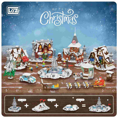 LOZ Mini Particle Building Blocks Santa Claus Sled Shop (2196) Block Toys Christmas Gifts