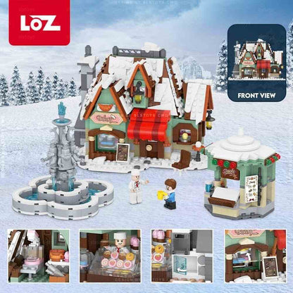 LOZ Mini Particle Building Blocks Santa Claus Cake Shop (2198) Block Toys Christmas Gifts