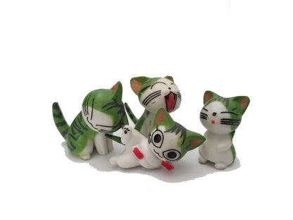 Miniature Green Cats for Miniature Dollhouse