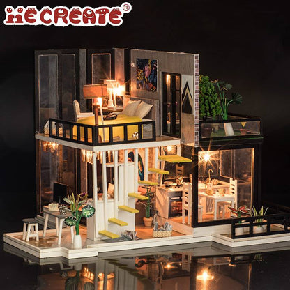 IIE CREATE September Forest (K033) Assemble Wooden Miniature Dollhouse w/LEDs and Glues Birthday Anniversary Gifts