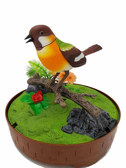 Sound Sensor Electric Noise-activated Bird Pets in the Cage Music Singing Bird Baby Toys Christmas Gift for Kids