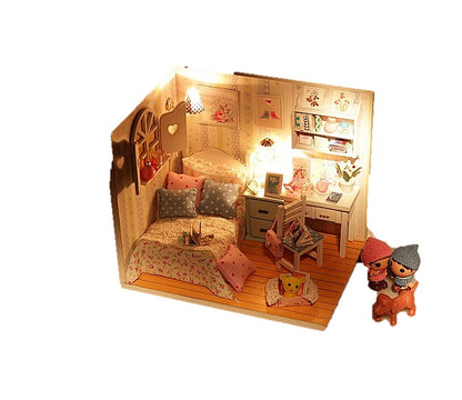DIY Adabelle's Room (M013) Miniature Dollhouse w/ LEDs and Dust cover Present for Kids Crafts Doll House Room