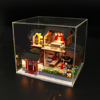 DIY M905 ’Auspicious Sign Loft‘ w/ LED Lights,  Glues and Dust Cover Wooden Miniature Dollhouse Furniture Kits