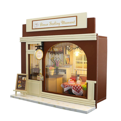 DIY Wooden Miniature "Love Honey" (S2021) Doll house toy w/ LEDs, Glue and Dust Cover Birthday Gift