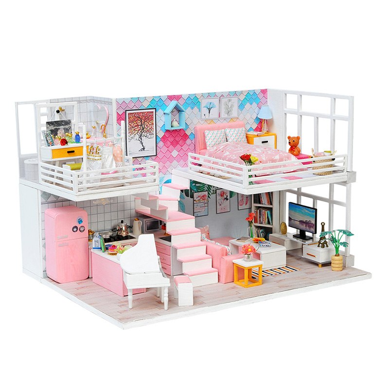 IIE CREATE Beautiful Dairy (K040) Assemble Wooden Miniature Dollhouse w/LEDs and Glues Birthday Anniversary Gifts