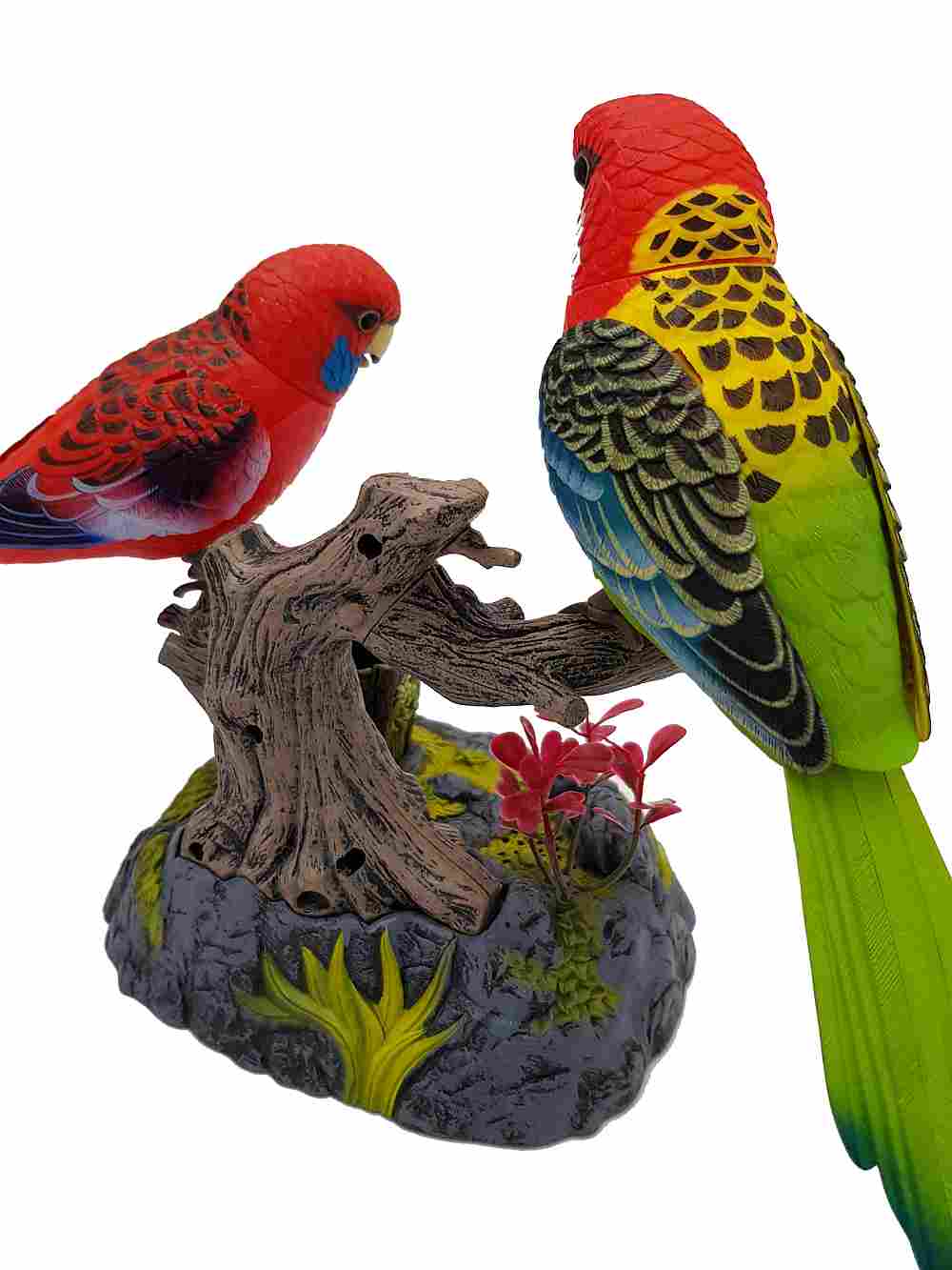 A Pair of the Ensemble Birds Beautiful Birds Melopsittacus Undulatus Electric Sound Control Parrot Pen Pencil Holder Pet Toys