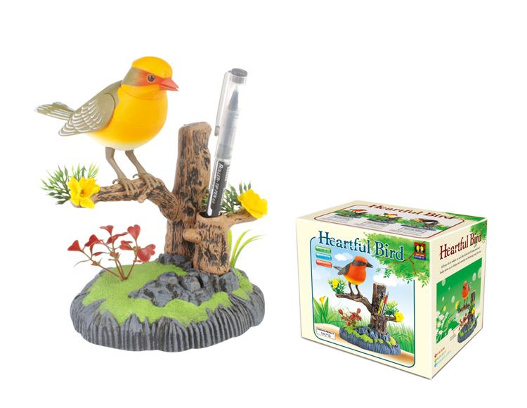Yellow Bird Sound Control Bird Simulation Bird Pen Holder Design Gifts Birthday Present