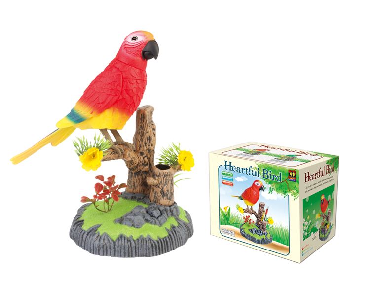 Sound Control Function Bird Pen Pencil Holder Red Bird for 3 Years and Above