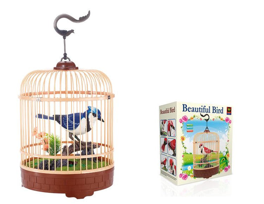 Sound Control Function Bird Pets in the Cage Music Singing Bird Baby Toys Christmas Gift for Kids