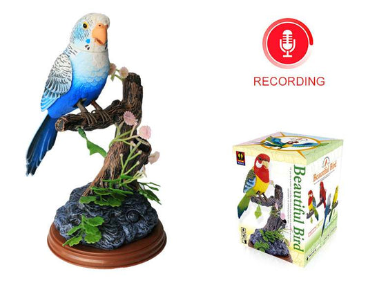 Electronic Talking Repeating Parrot Blue Melopsittacus Undulatus Recording Function Bird Surprise Gifts