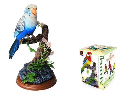 Blue Melopsittacus Undulatus Sound Control Function Singing Bird Electronic Parrot Birds Pen Pencil Holder Toy Bird for Children