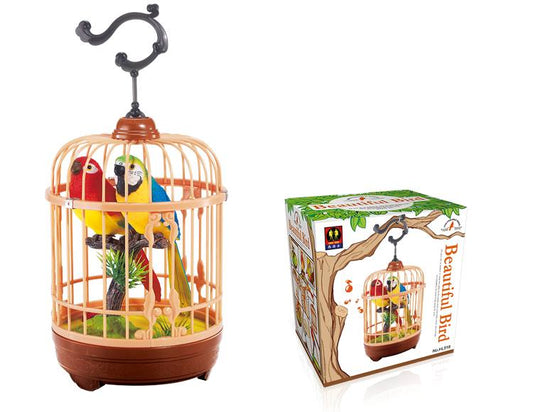 Sound Control Function Parrot Bird Pets in the Cage Music Singing Bird Baby Toys Christmas Gift for Kids