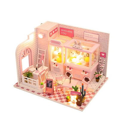 DIY C009 'Do Re Mi' Toy Shop Wooden Miniature Doll house Furniture Kits w/ LEDs