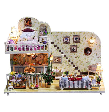 IIE CREATE Amsterdam in the Village (K023) Assemble Wooden Miniature Dollhouse w/LEDs, Dust Proof Cover and Glues Christmas Gifts