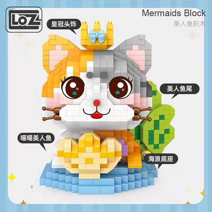 Loz Calico Kitten Mermaid Mini Daiamond Blocks Bricks Educational Toy Hobbies (8114)
