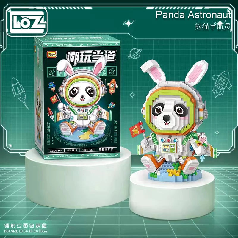 Loz Panda Astronaut Mini Diamond Blocks Bricks Educational Toy Hobbies (8118)